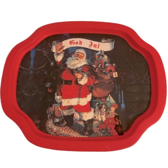 Swedish Small Christmas Metal Tray / God Jul Tray. - Picture 1 of 13